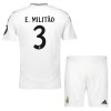 Maillot de Supporter Real Madrid E. Militao 3 Domicile 2024-25 Pour Enfant